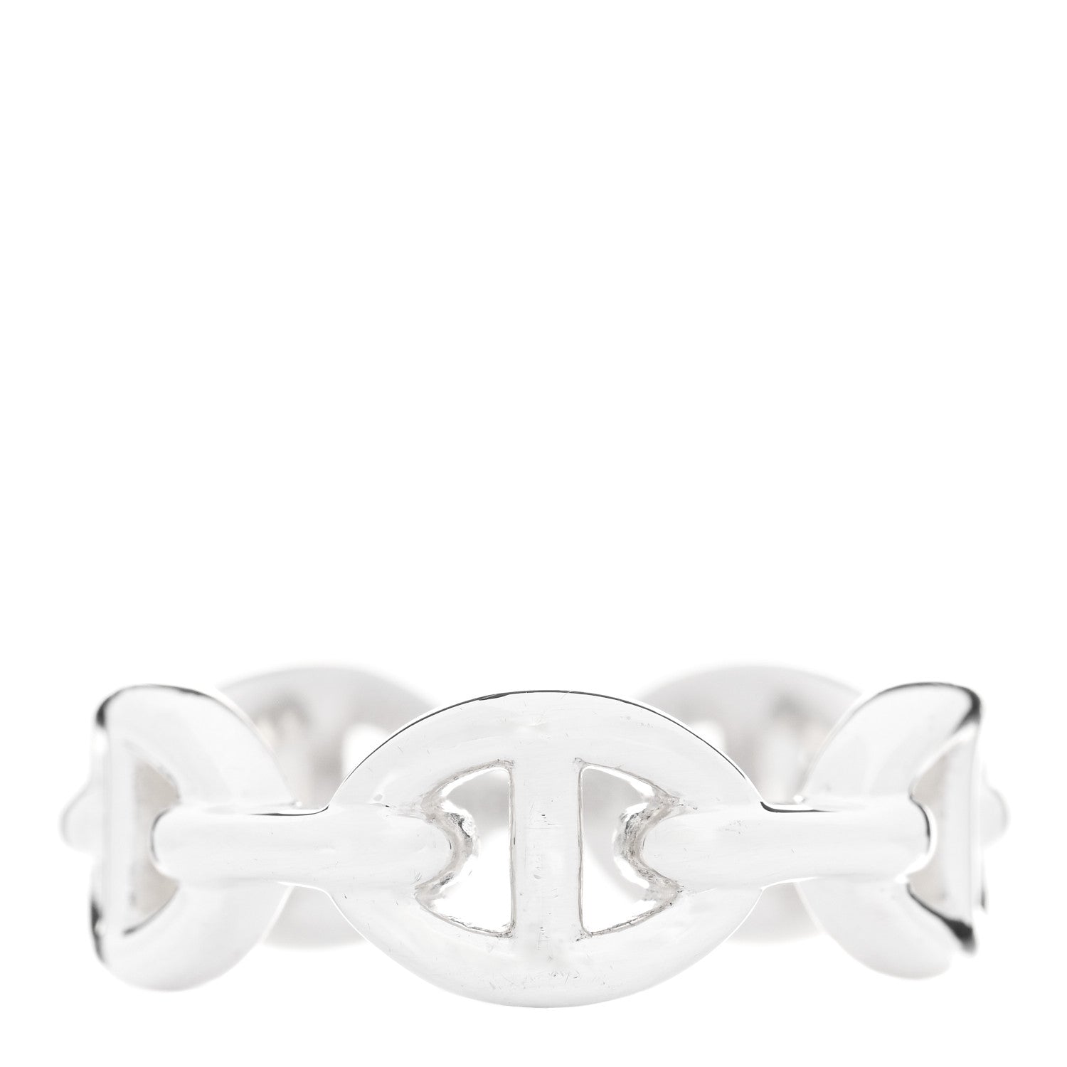 Hermes Sterling Silver PM Chaine d'Ancre Enchainee Band Ring 51 5.75 1 of 9