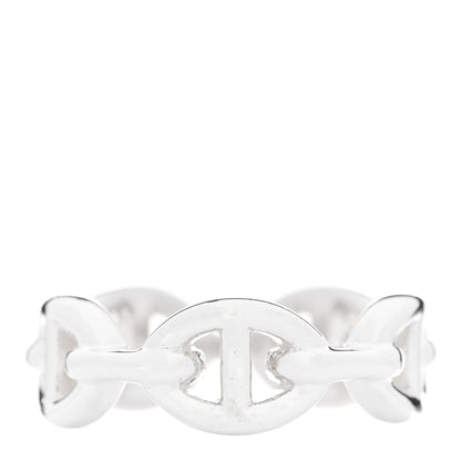 Hermes Sterling Silver PM Chaine d'Ancre Enchainee Band Ring 51 5.75 1 of 9
