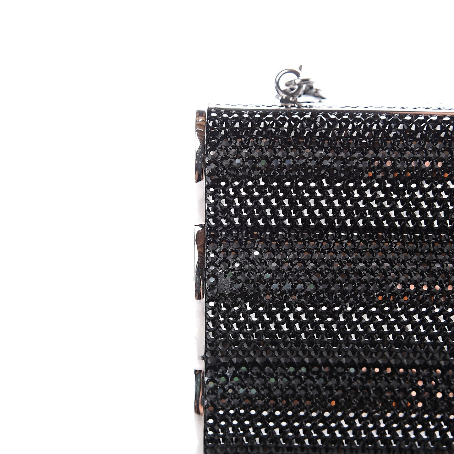 Swarovski Crystal Minaudiere Clutch Black Silver