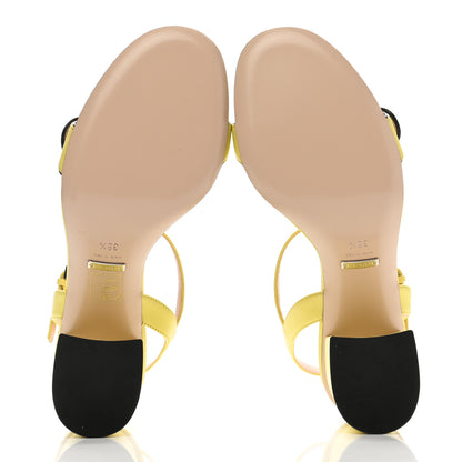 Gucci Lifford Calfskin GG Marmont Ankle Wrap 75mm Sandals 38.5 Banana 5 of 9