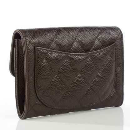 Chanel Caviar Quilted Small Flap Wallet Marron Fonce 3 of 8