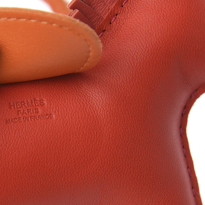Hermes Milo Lambskin Grigri Rodeo Horse Bag Charm MM Rouge Rose Indien Jaipur Feu 3 of 4