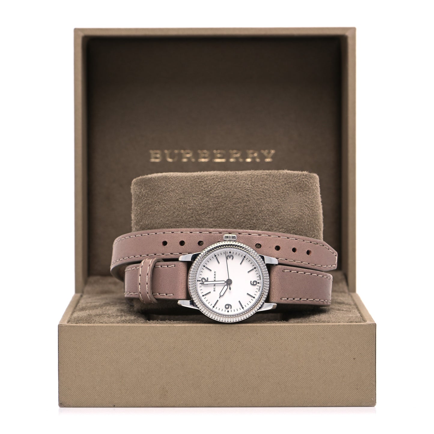 Stainless Steel Calfskin 30mm Double Wrap Quartz Watch BU7847
