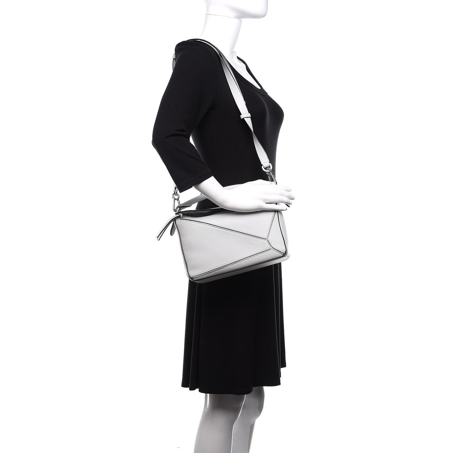 Calfskin Small Puzzle Bag White