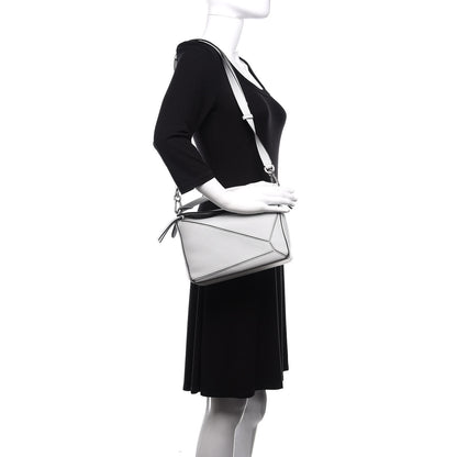 Loewe Calfskin Small Puzzle Bag White 2 of 9