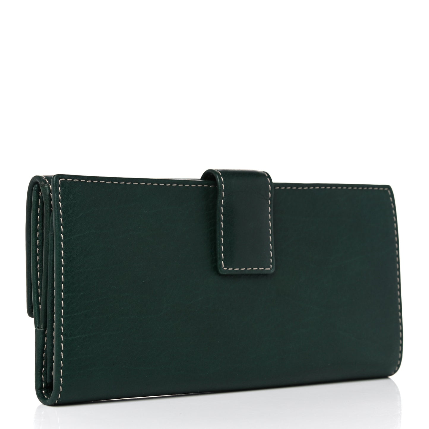 Calfskin Crest Continental Flap Wallet Green