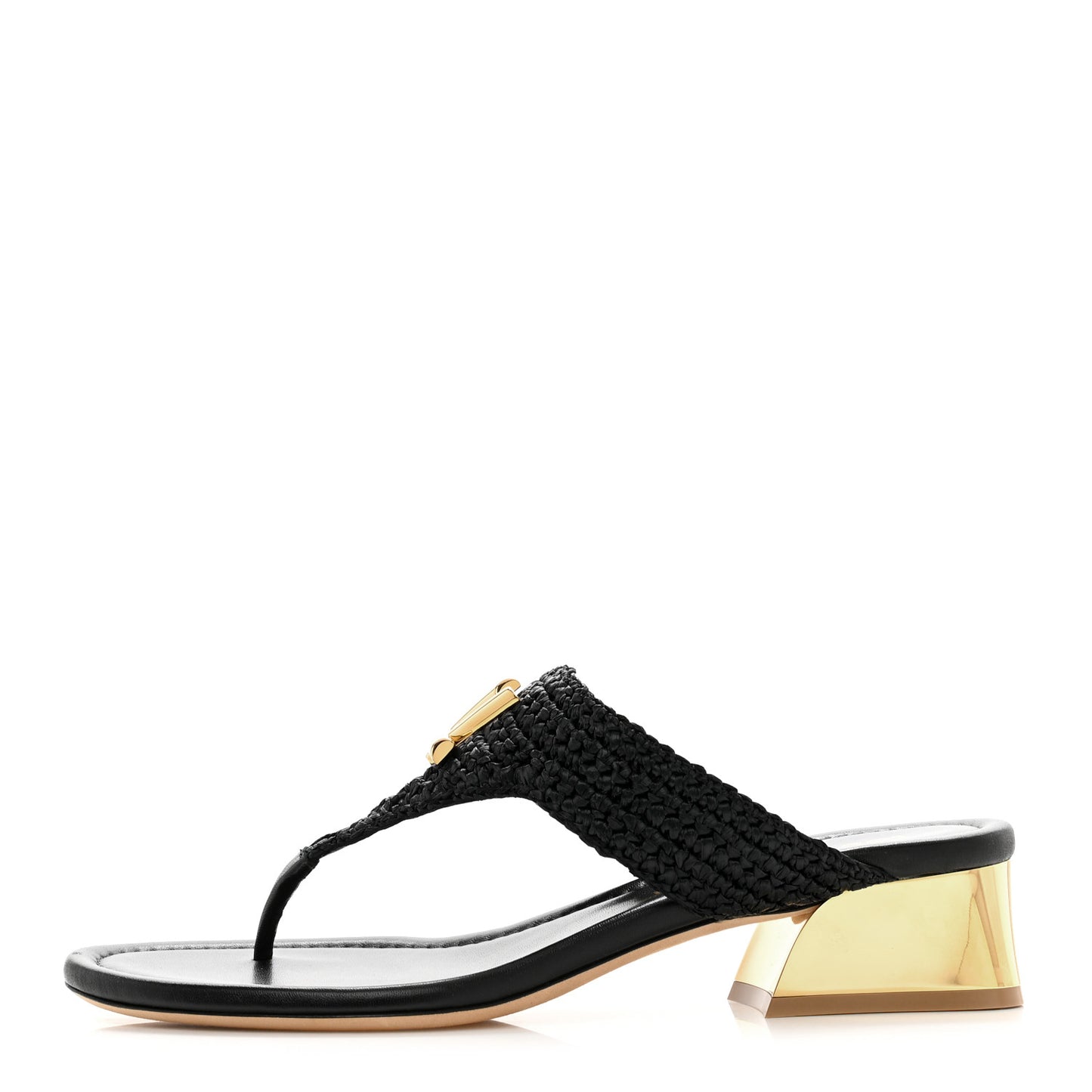 Raffia Dita Thong Sandal 40 Black
