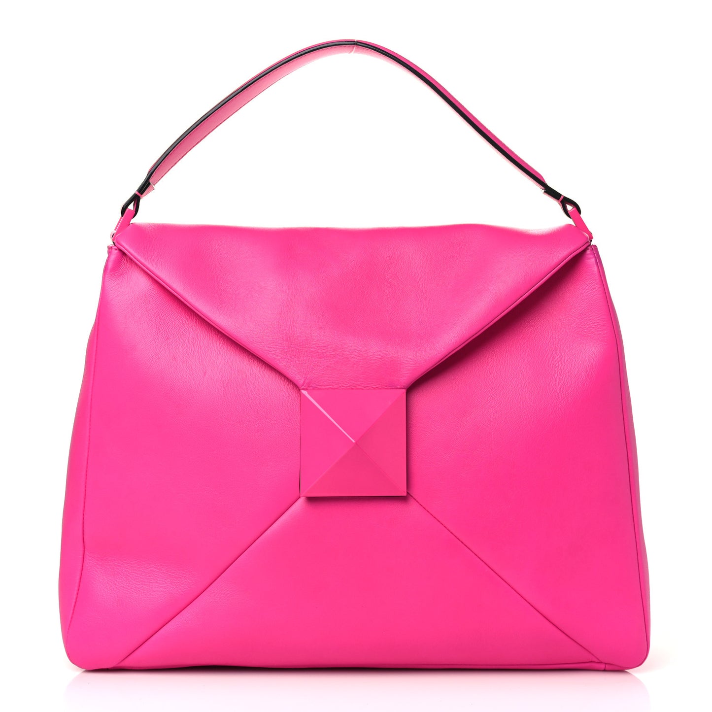 Nappa Lacquer Monochrome Maxi One Stud Hobo Pink PP