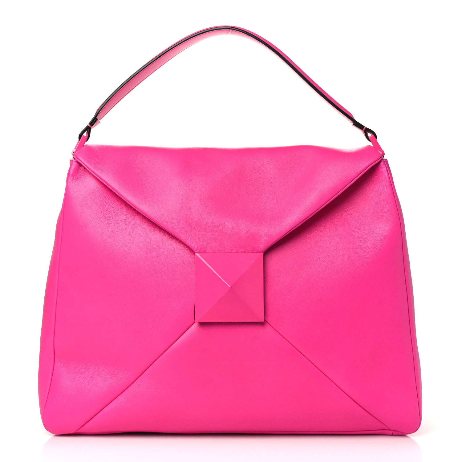 Valentino Garavani Nappa Lacquer Monochrome Maxi One Stud Hobo Pink PP 1 of 8