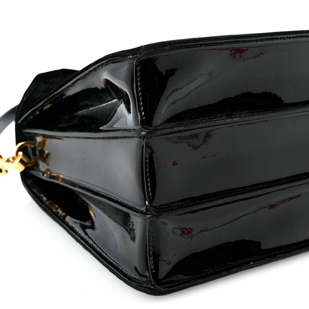Miu Miu Velluto Vernice Madras Top Handle Bag Black 10 of 11