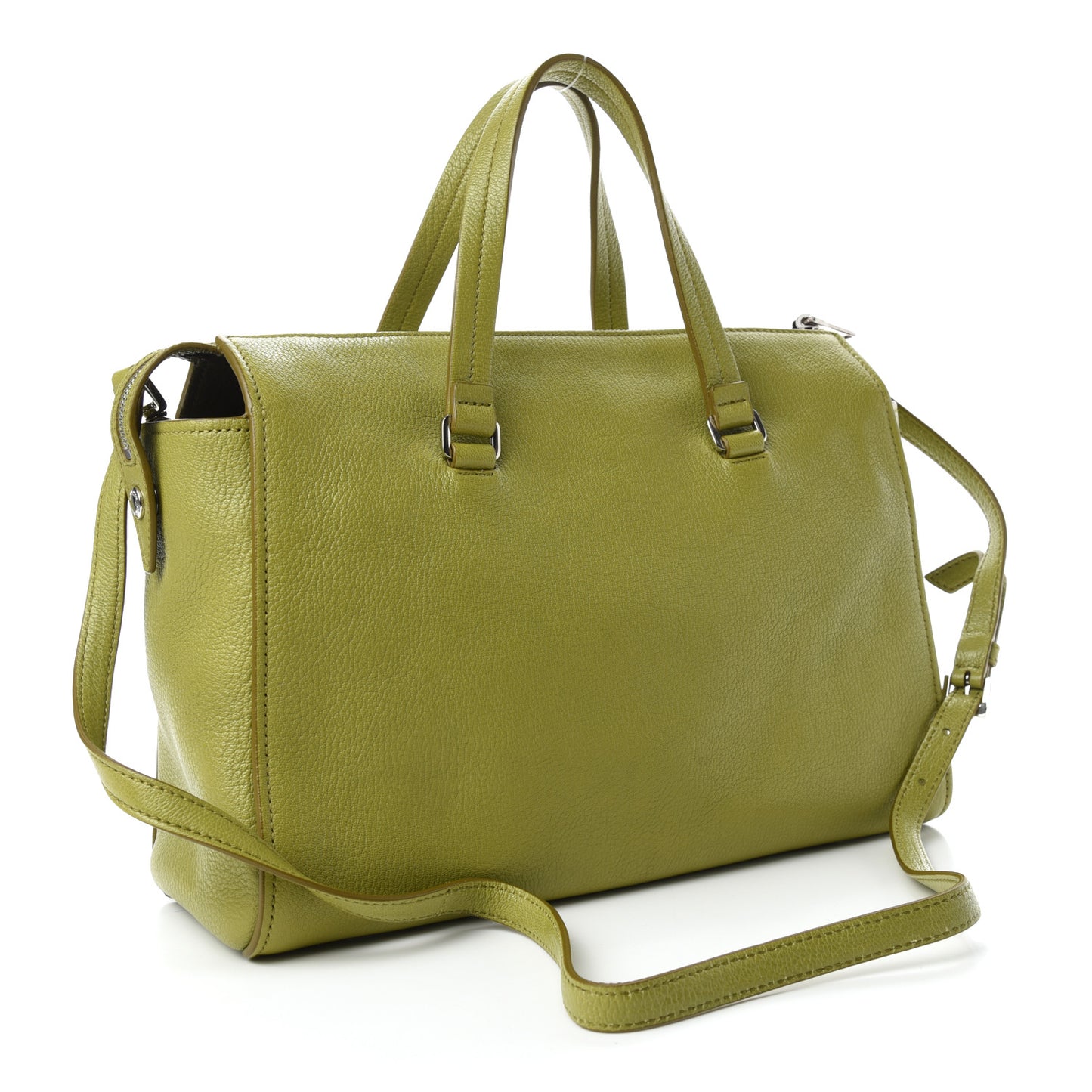 Goatskin Madras Tote Green
