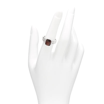 David Yurman Sterling Silver Diamond Garnet 10mm Petite Wheaton Ring 52 6 2 of 4