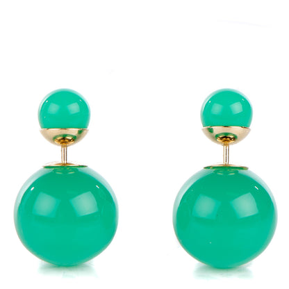 Christian Dior Mise En Dior Tribal Earrings Jade Green 1 of 4