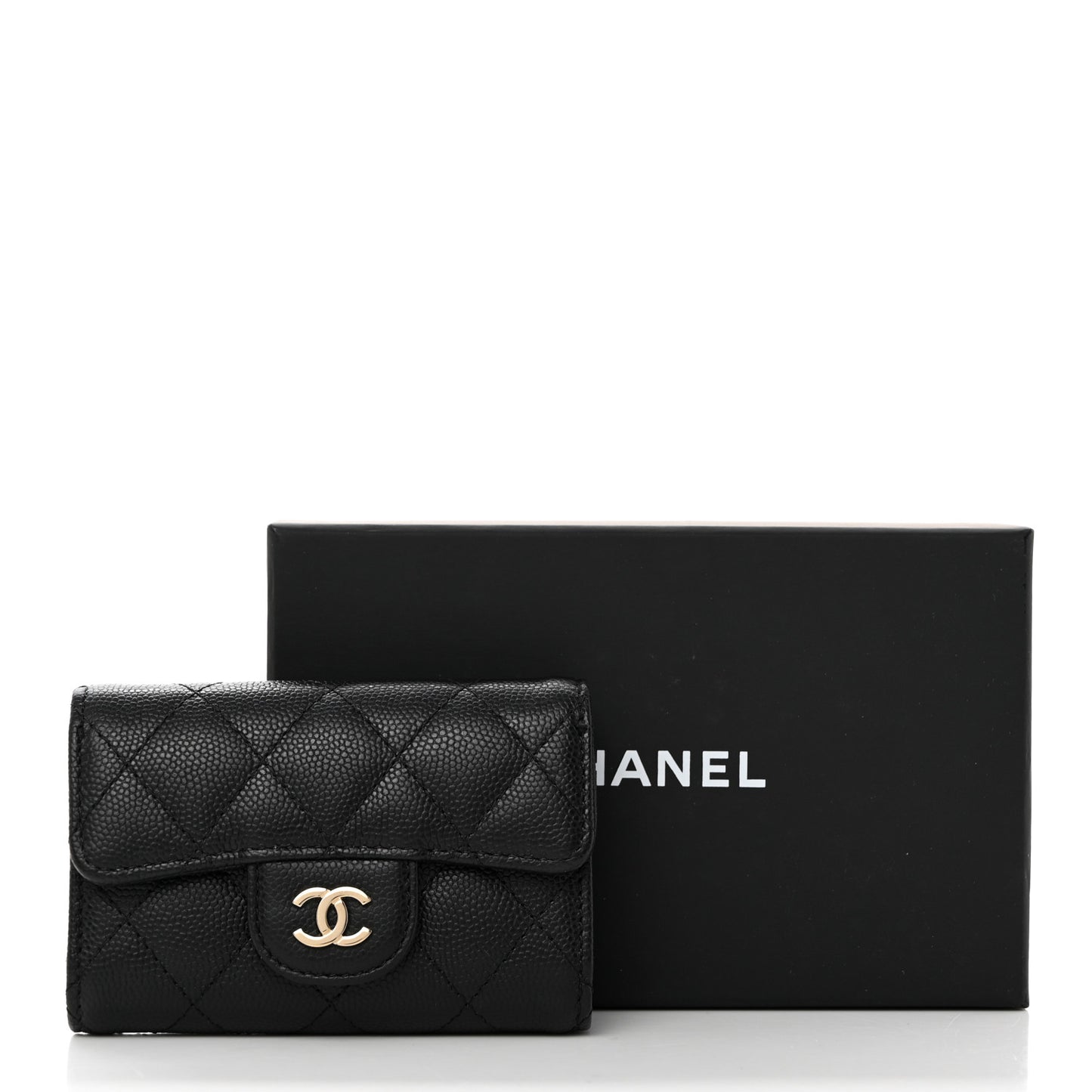 Caviar Quilted Classic 4 Key Holder Wallet Black