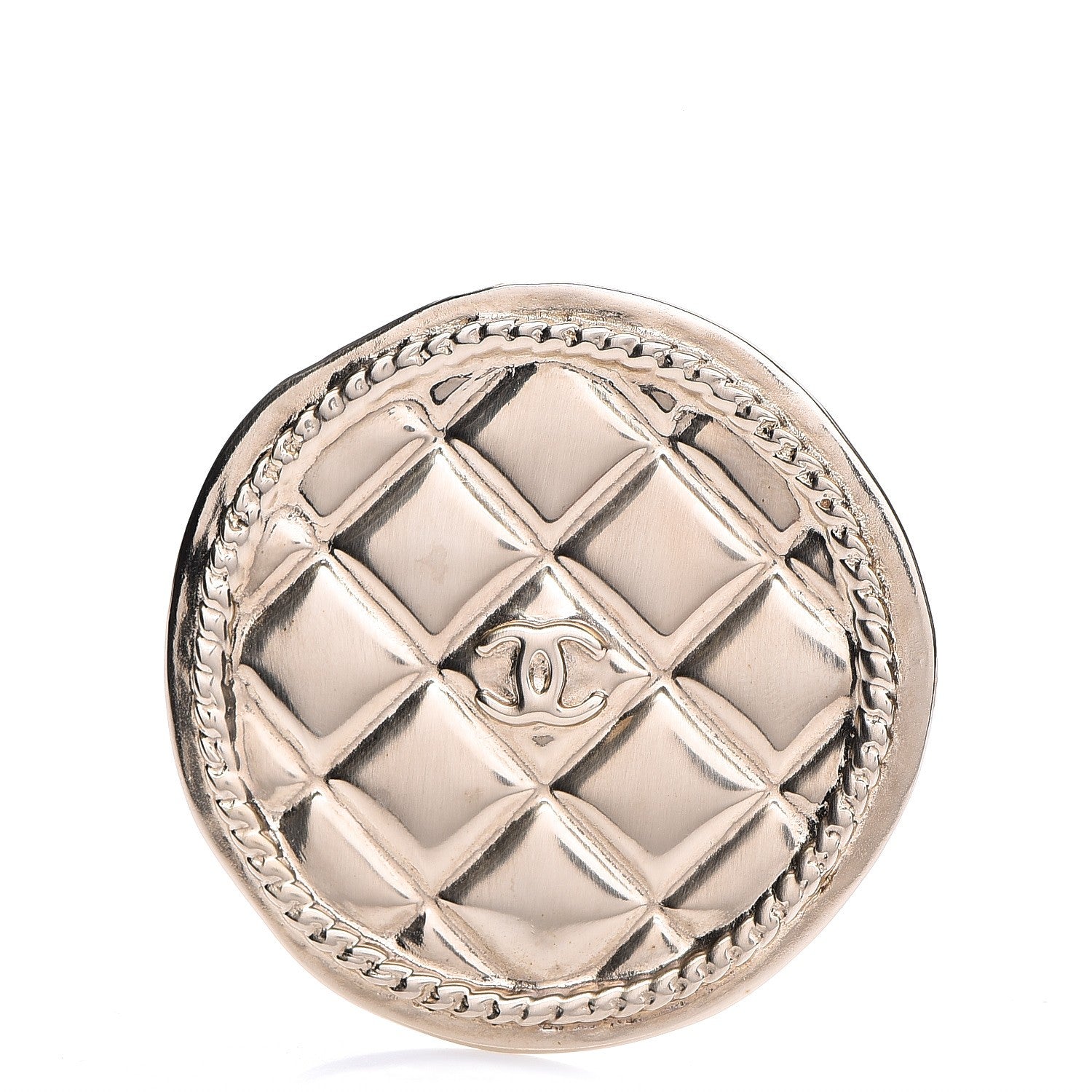 Chanel Quilted CC Brooch Pin Gold 1 of 4