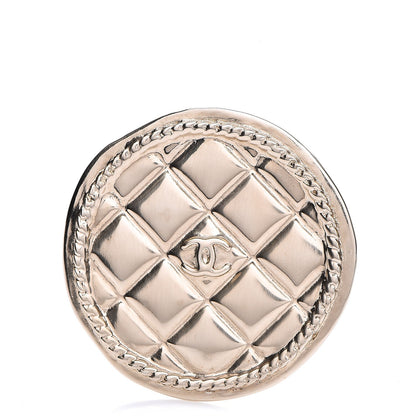 Chanel Quilted CC Brooch Pin Gold 1 of 4