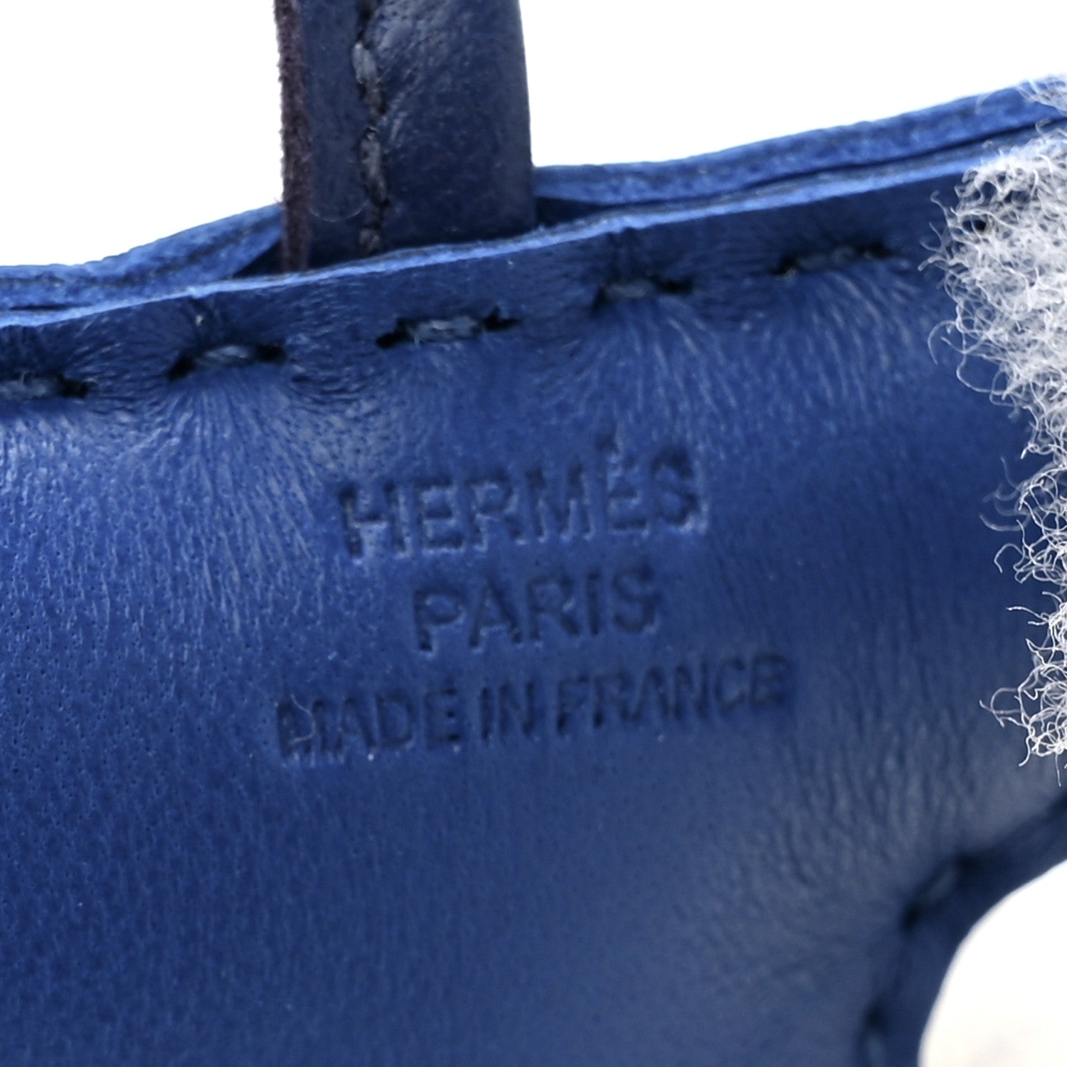 Hermes Milo Lambskin Shearling Budy Charm Bleu France Bleu Saphir 3 of 5