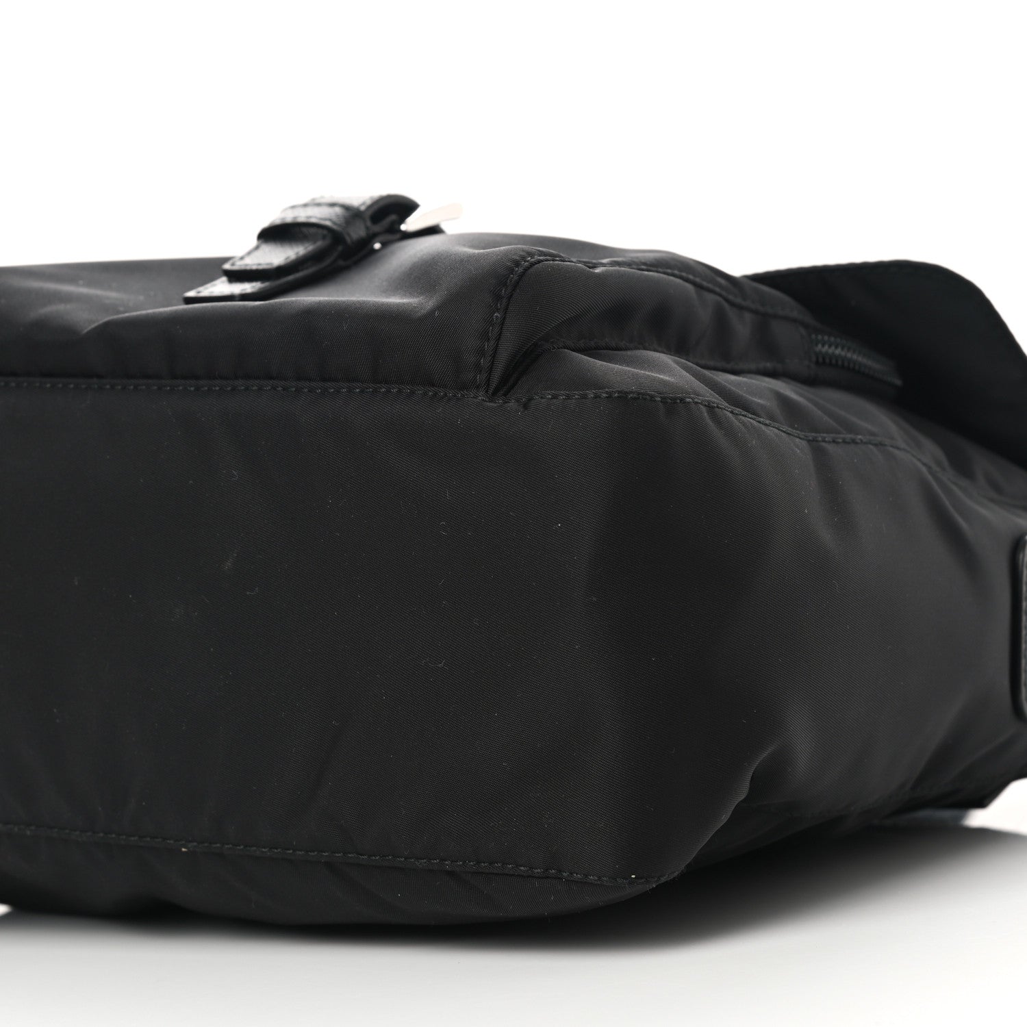 Prada Re-Nylon Vela Saffiano Pocket Single Buckle Messenger Shoulder Bag Black 11 of 11