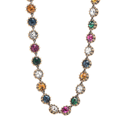 Gucci Crystal Butterfly Necklace Aged Gold Multicolor 1 of 4