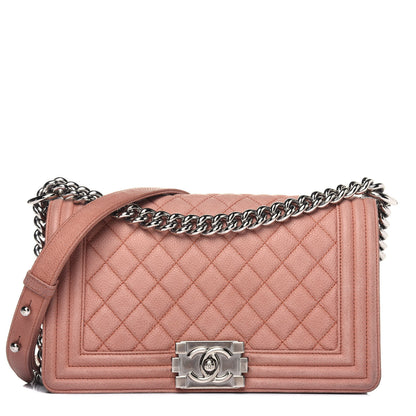 Chanel Caviar Quilted Medium Boy Flap Light Pink 1 of 20