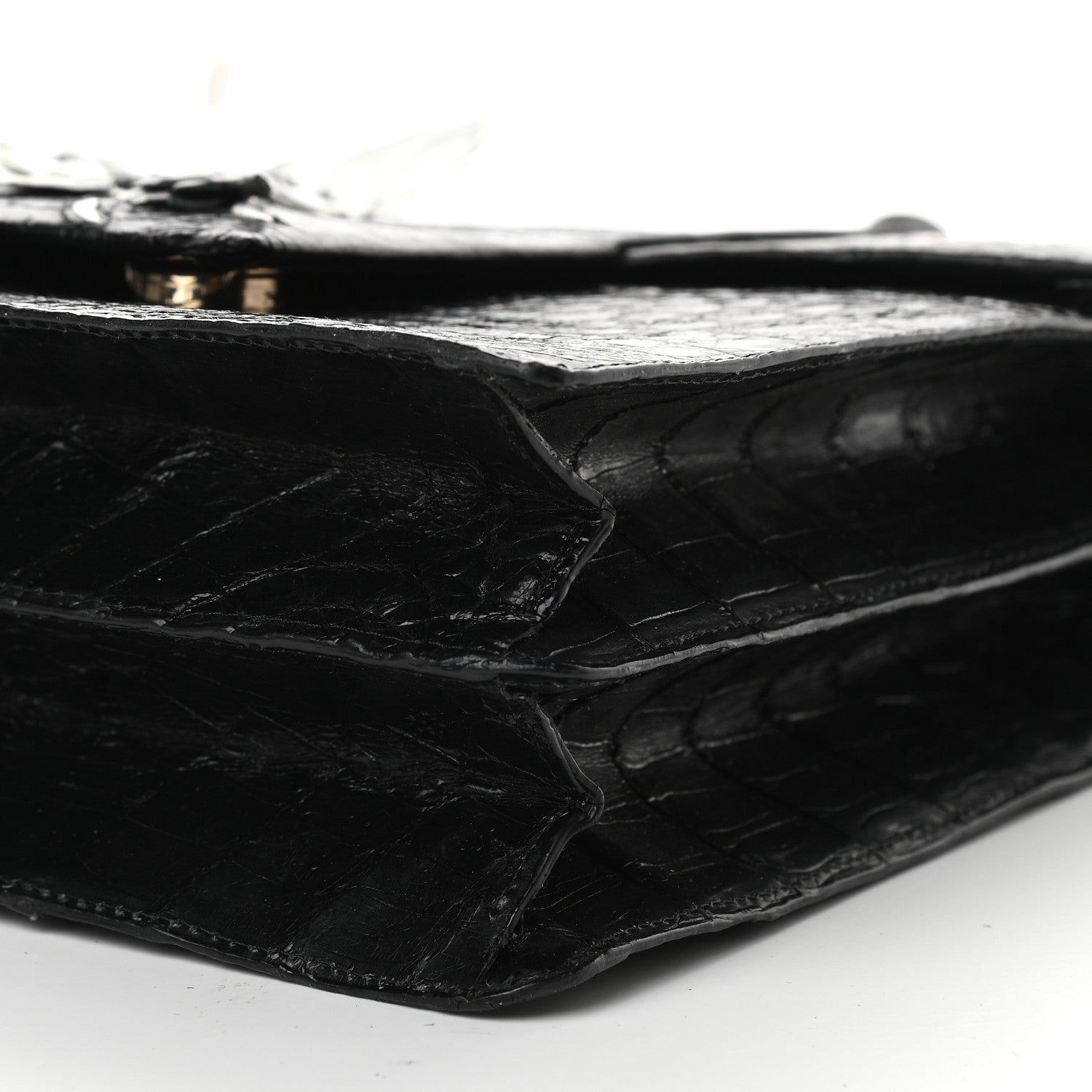 Nancy Gonzalez Crocodile Embroidered Birds Bag Black 9 of 9