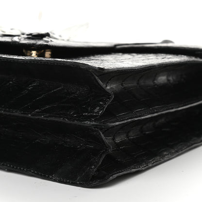Nancy Gonzalez Crocodile Embroidered Birds Bag Black 9 of 9