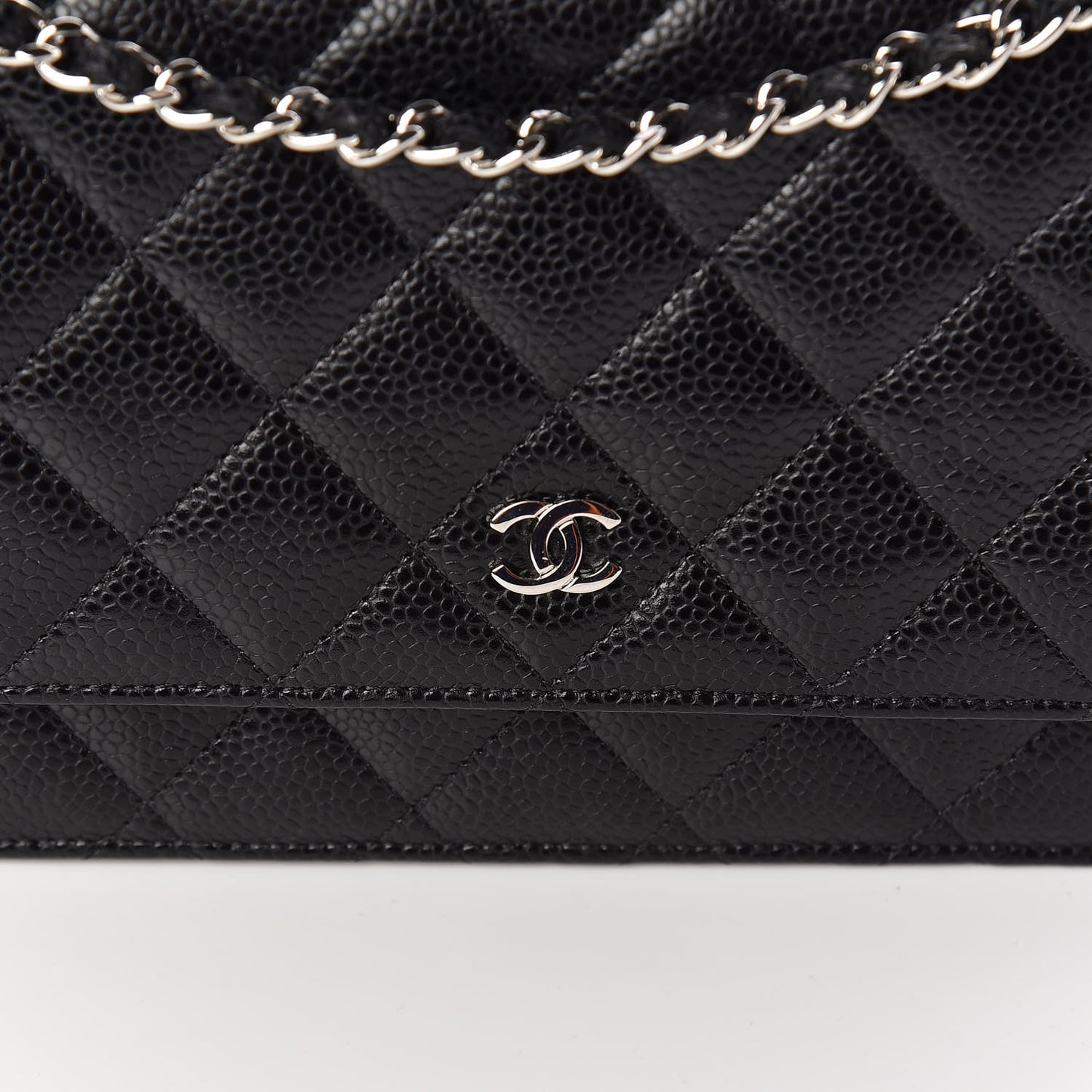 Caviar Quilted Wallet On Chain WOC Black