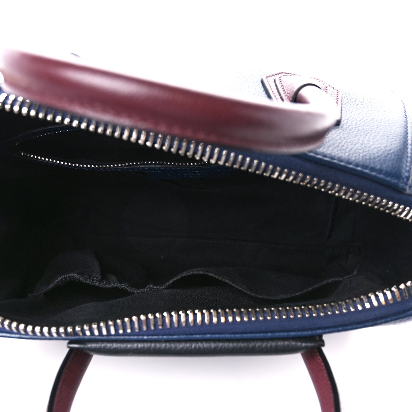 Sugar Goatskin Mini Tri-Color Antigona Navy Burgundy Black