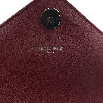 Saint Laurent Sheepskin Matelasse Chevron Monogram Medium College Bag Rouge Legion 7 of 12