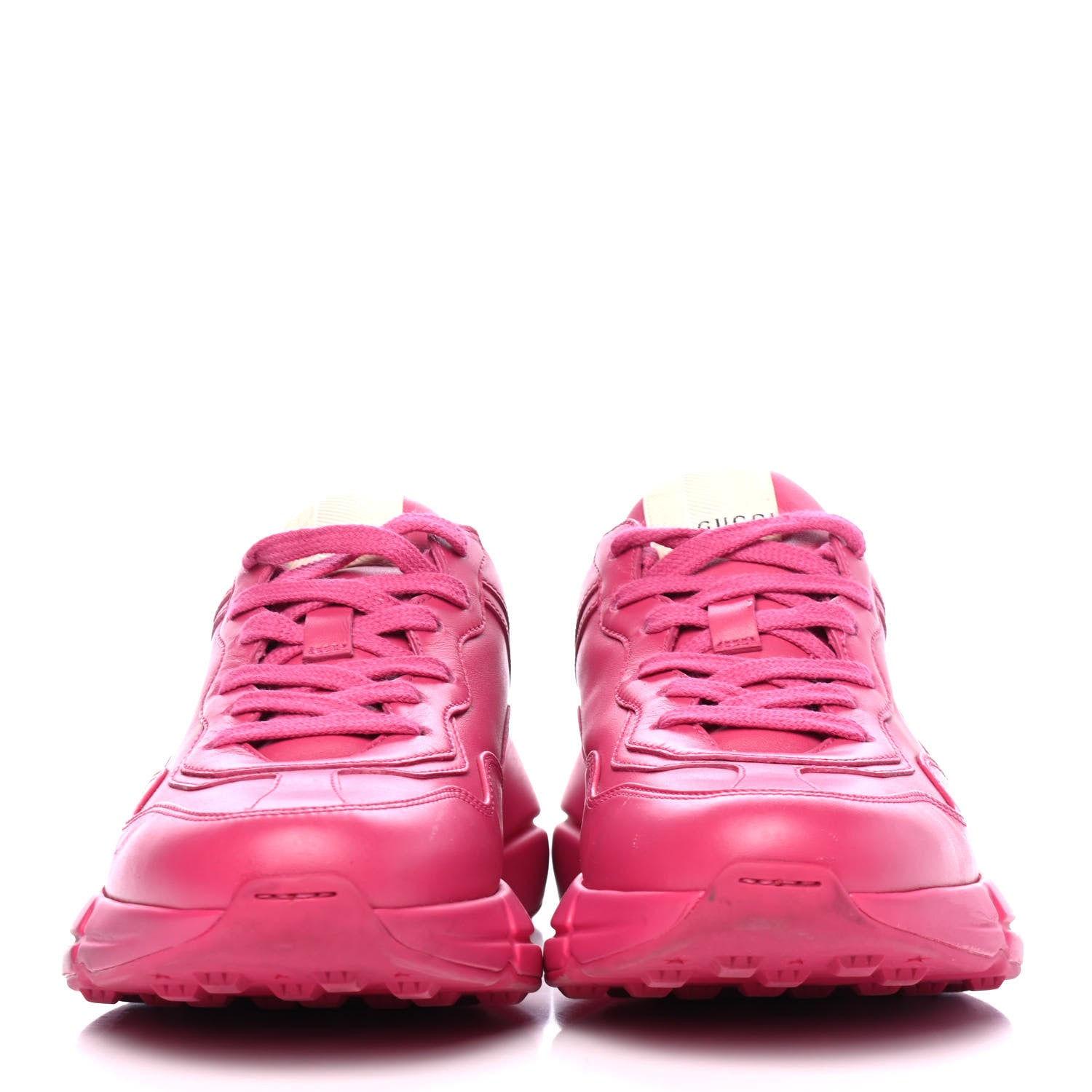 Gucci Calfskin Logo Womens Rhyton Sneakers 38.5 Box Pink 2 of 4