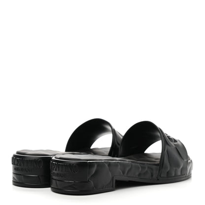 Valentino Garavani Rubber Atelier 03 Rose Edition 25/40mm Platform Slide Sandals 39 Black 4 of 8