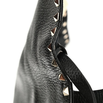 Valentino Garavani Pebbled Calfskin Medium Rockstud Flip Lock Crossbody Bag Black 10 of 12