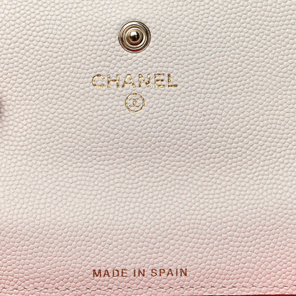 Chanel Caviar Metal Perforated Quilted CC Flap Card Holder White 6 of 8