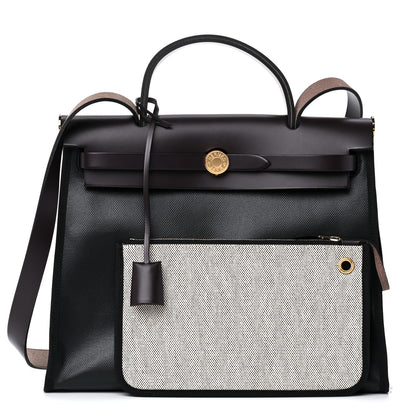 Hermes Toile H Berline Vache Hunter Herbag Zip PM 31 Black Ebene 1 of 9