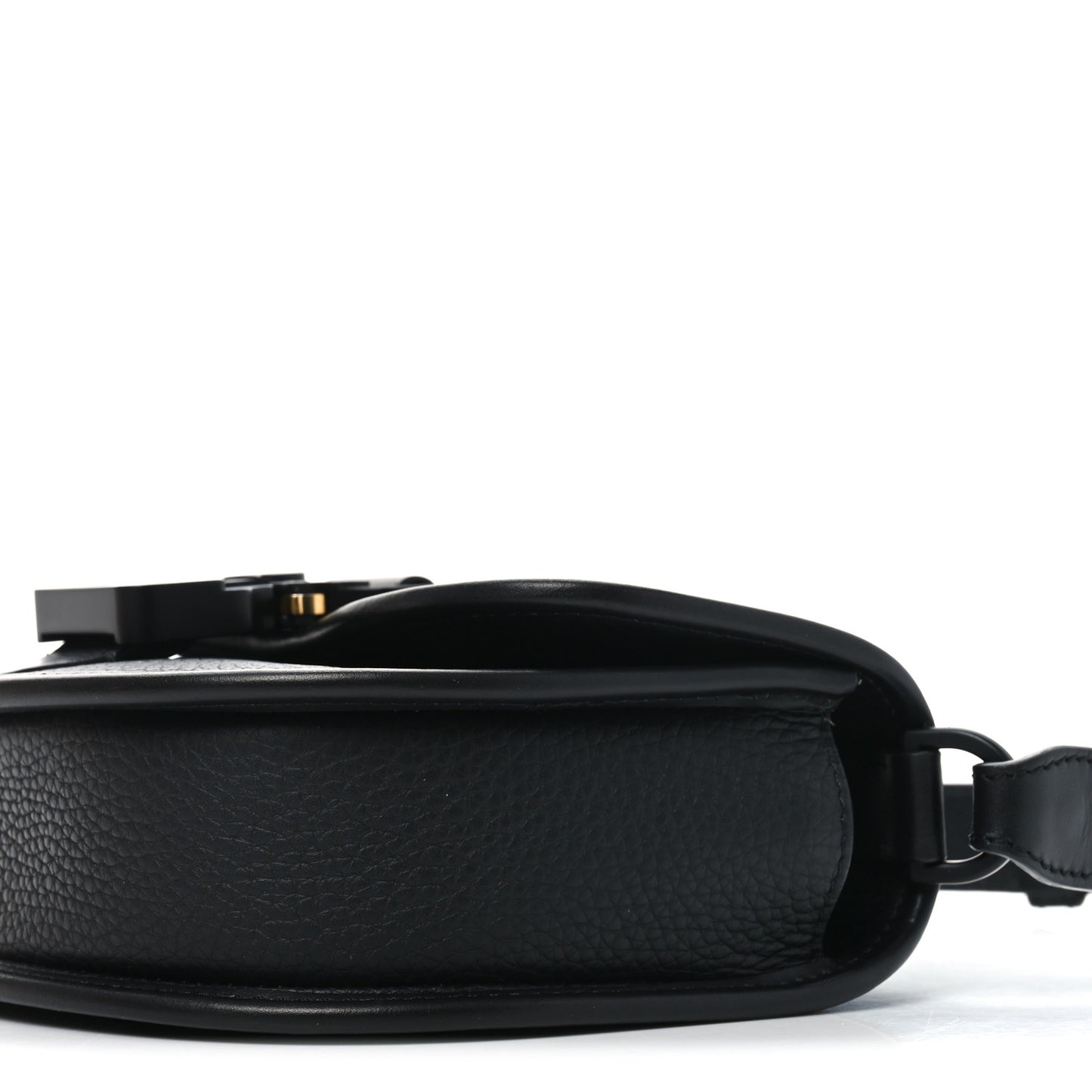 Grained Calfskin Mini Gallop Bag With Strap Black
