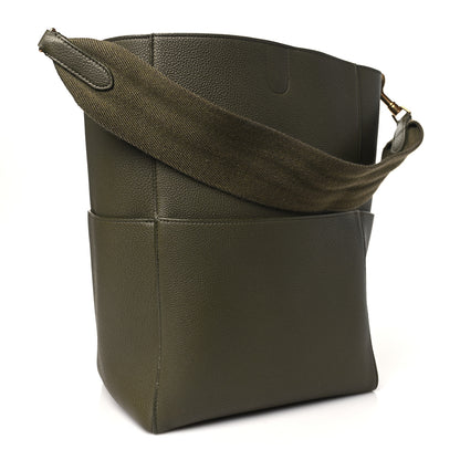 Celine Soft Grained Calfskin Sangle Bucket Bag Light Khaki 3 of 13
