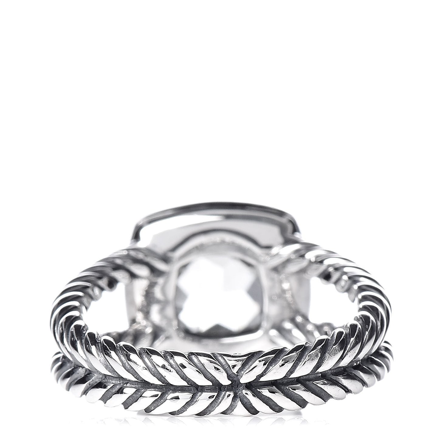 Sterling Silver Diamond Prasiolite 7mm Petite Albion Ring 50 5.5