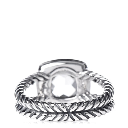 David Yurman Sterling Silver Diamond Prasiolite 7mm Petite Albion Ring 50 5.5 4 of 5