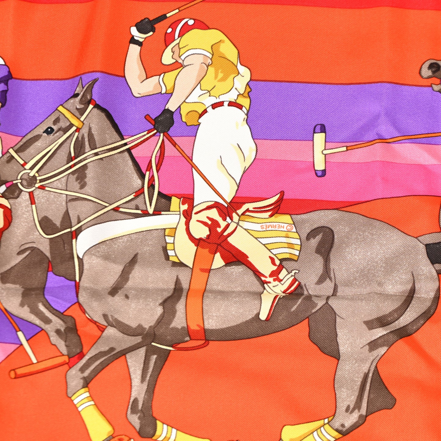 Silk Les Poneys de Polo Scarf 90