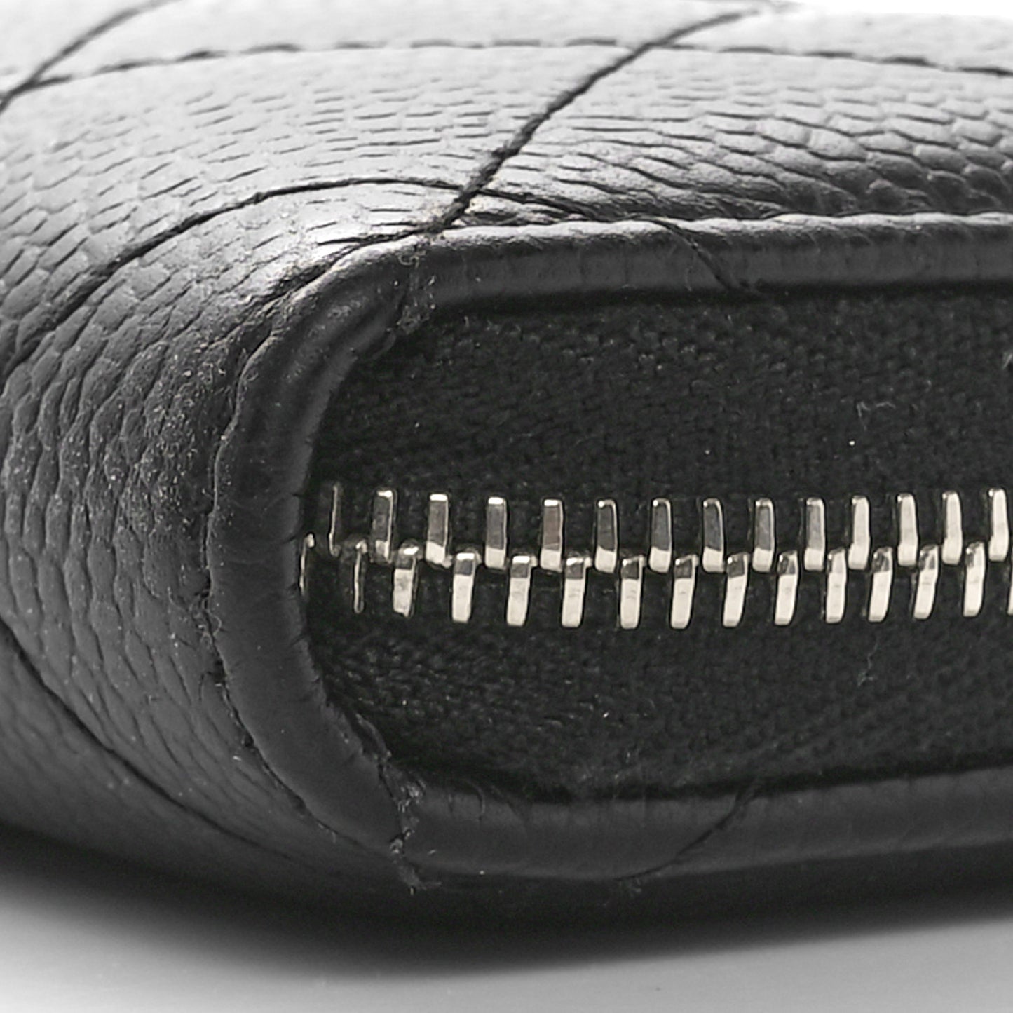 Caviar Quilted Zip Coin Purse Black