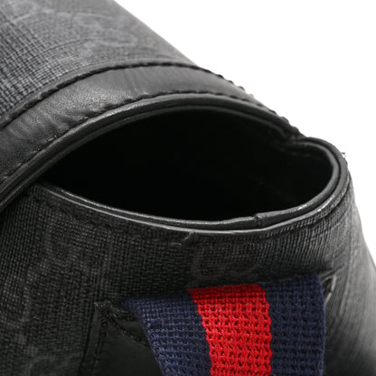 Gucci GG Supreme Monogram Web Messenger Diaper Bag Black Grey 13 of 14