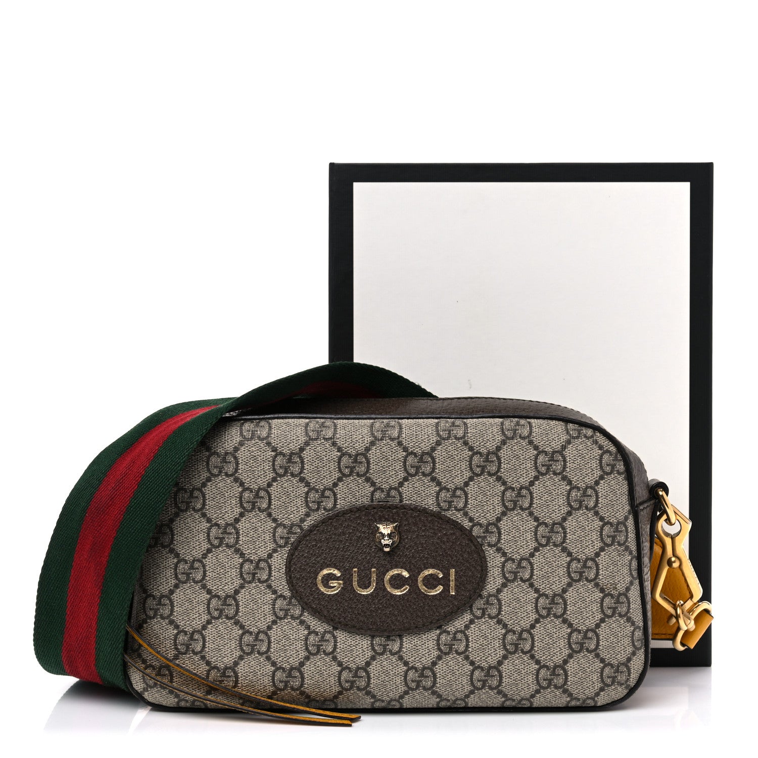 Gucci GG Supreme Monogram Web Neo Vintage Shoulder Bag Beige New Acero Crop 17 of 17