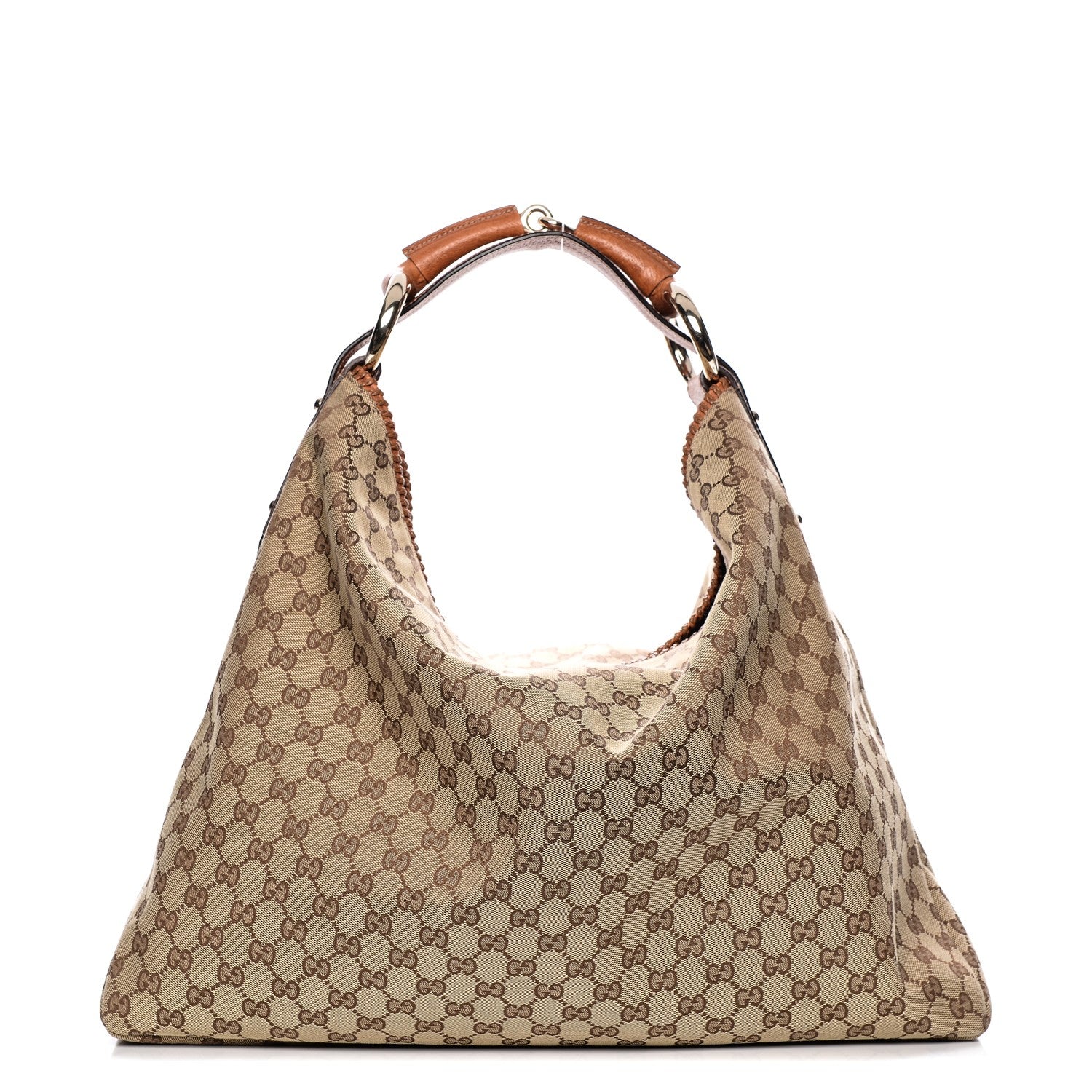 Gucci Monogram Large Horsebit Chain Hobo Brown 1 of 7
