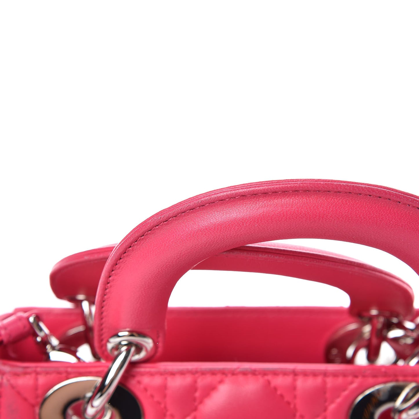 Lambskin Cannage Mini Lady Dior Fuchsia