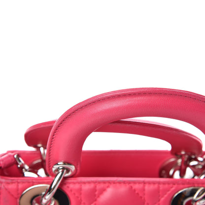 Christian Dior Lambskin Cannage Mini Lady Dior Fuchsia 10 of 12