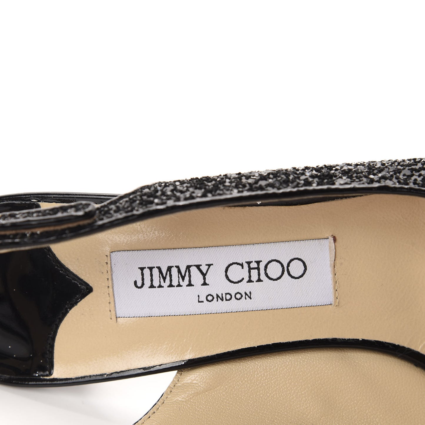 Coarse Glitter Fabric Nova Slingback Pumps 39 Black