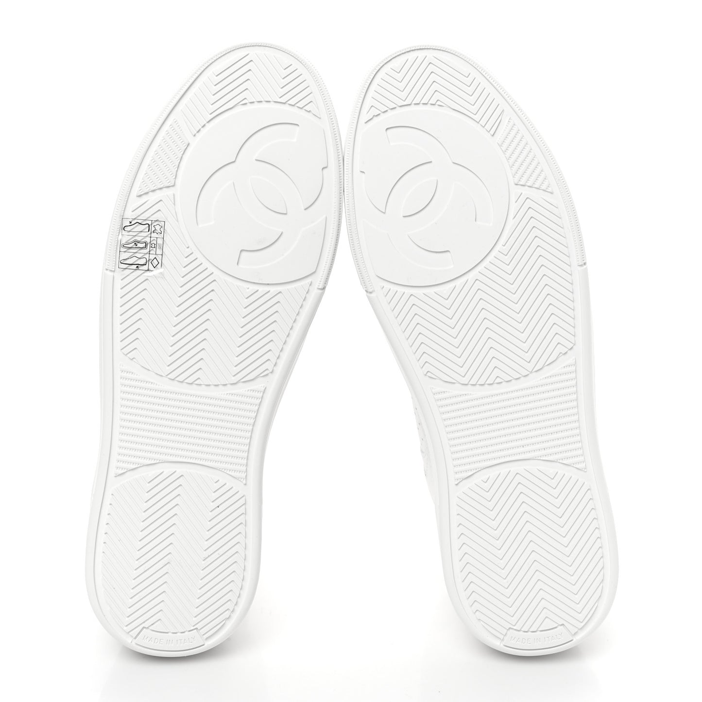 Calfskin CC High Top Sneaker 38.5 White