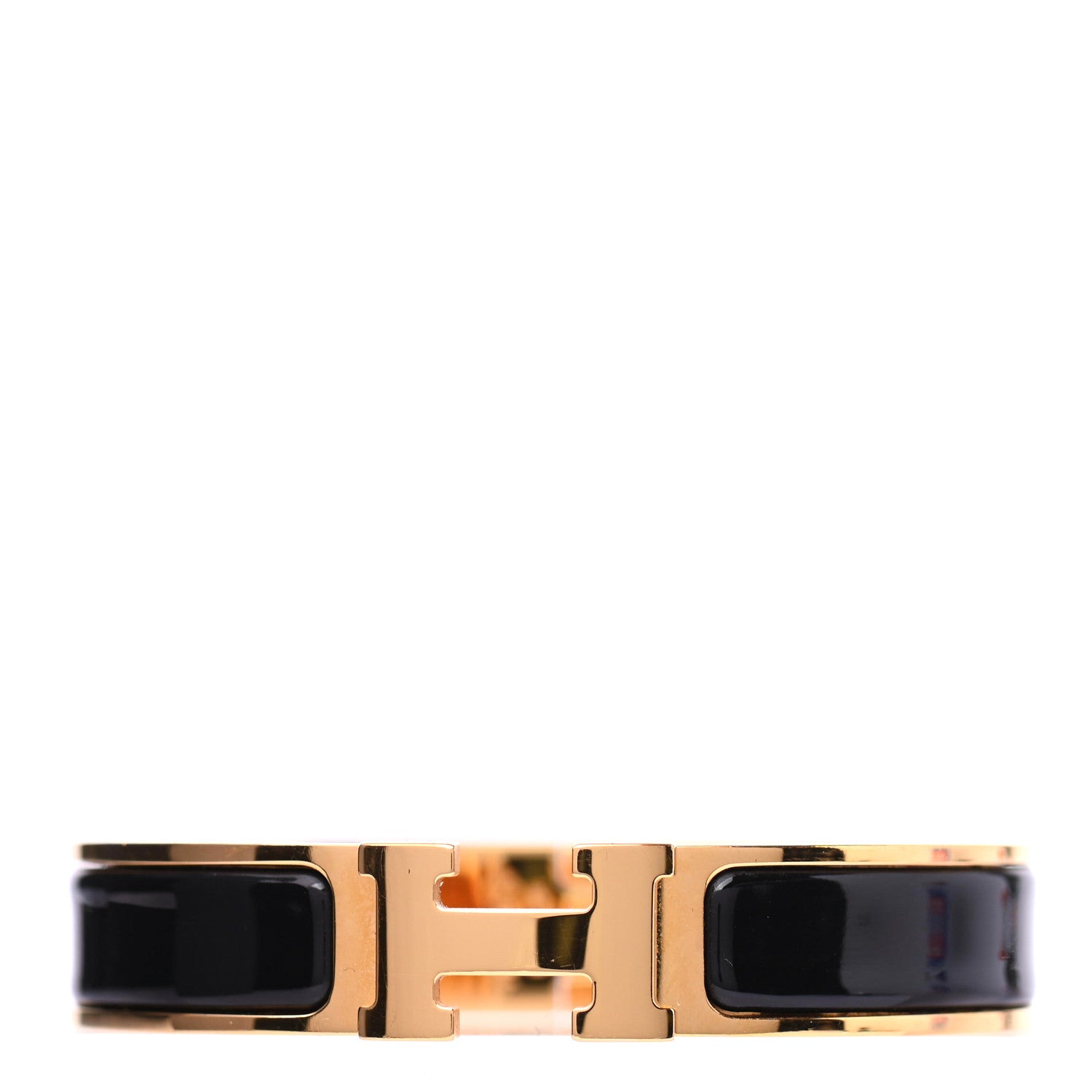 Hermes Enamel Narrow Clic Clac H Bracelet PM Black 1 of 4