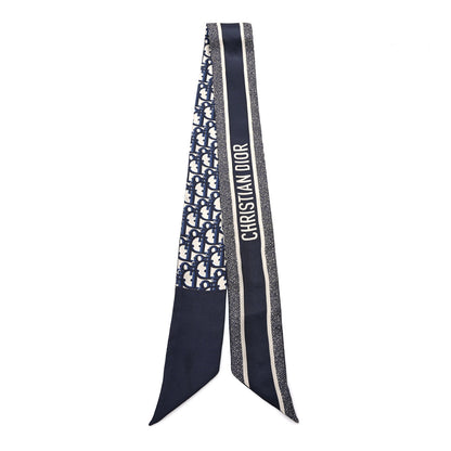 Christian Dior Silk Oblique Mitzah Scarf Blue 2 of 4