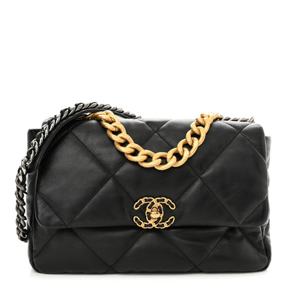 Chanel Lambskin Quilted Large Chanel 19 Flap Black 1 of 10